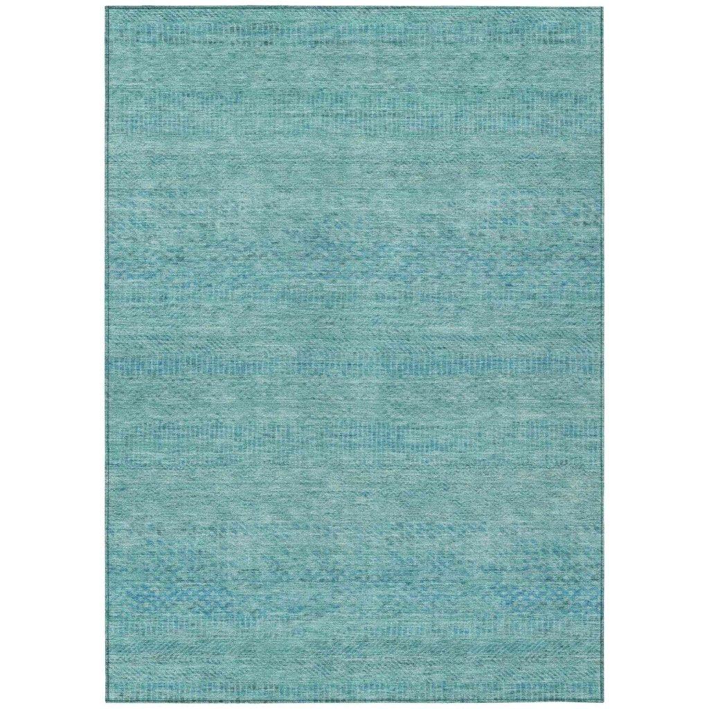 LOOMLAN Rugs Viviennea Teal Washable Indoor-Outdoor Rug