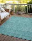 LOOMLAN Rugs Viviennea Teal Washable Indoor-Outdoor Rug