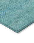 LOOMLAN Rugs Viviennea Teal Washable Indoor-Outdoor Rug