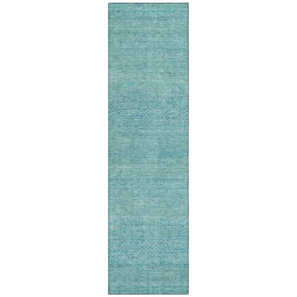 LOOMLAN Rugs Viviennea Teal Washable Indoor-Outdoor Rug