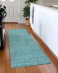 LOOMLAN Rugs Viviennea Teal Washable Indoor-Outdoor Rug