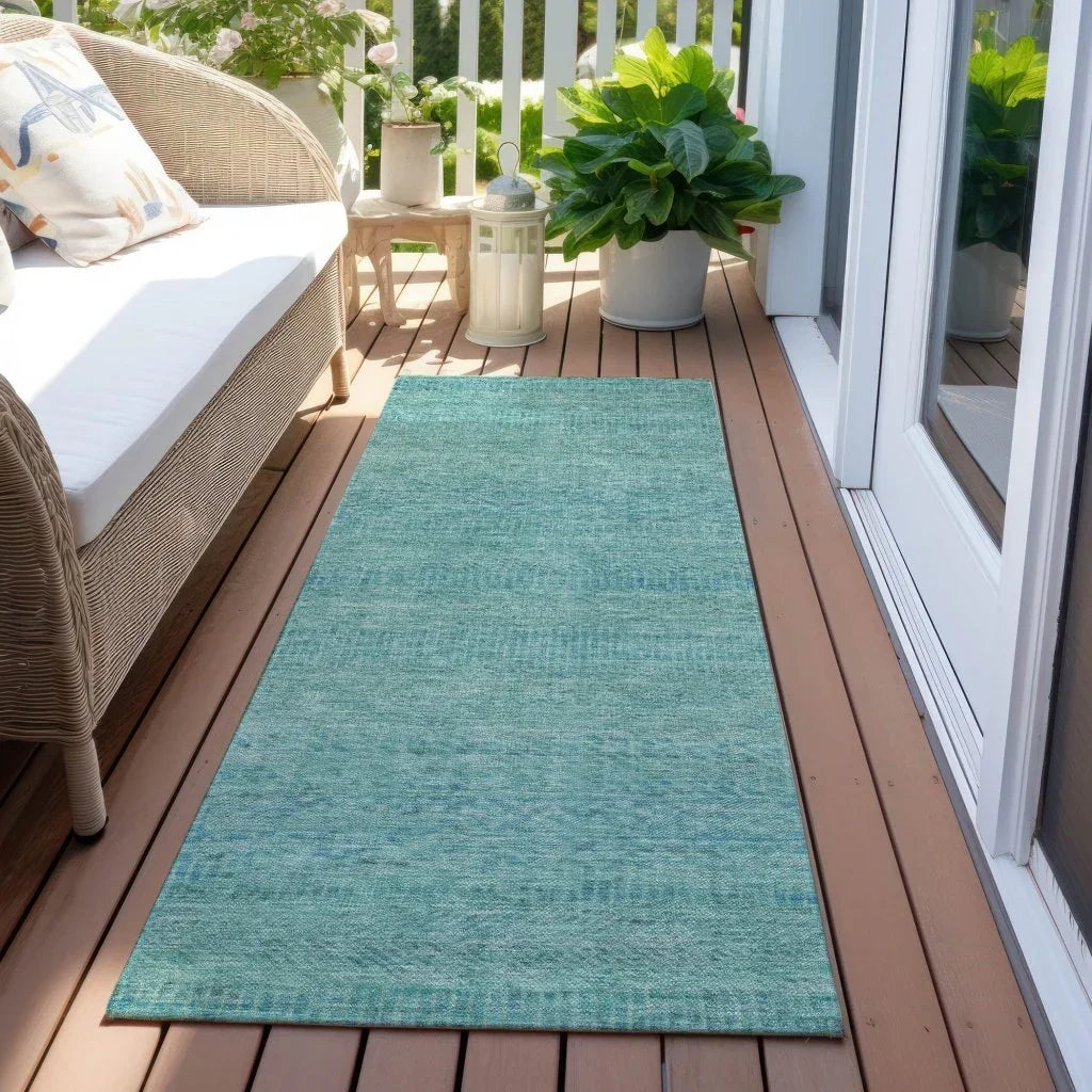 LOOMLAN Rugs Viviennea Teal Washable Indoor-Outdoor Rug