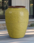 Emissary Waffle Yellow Ceramic Jar