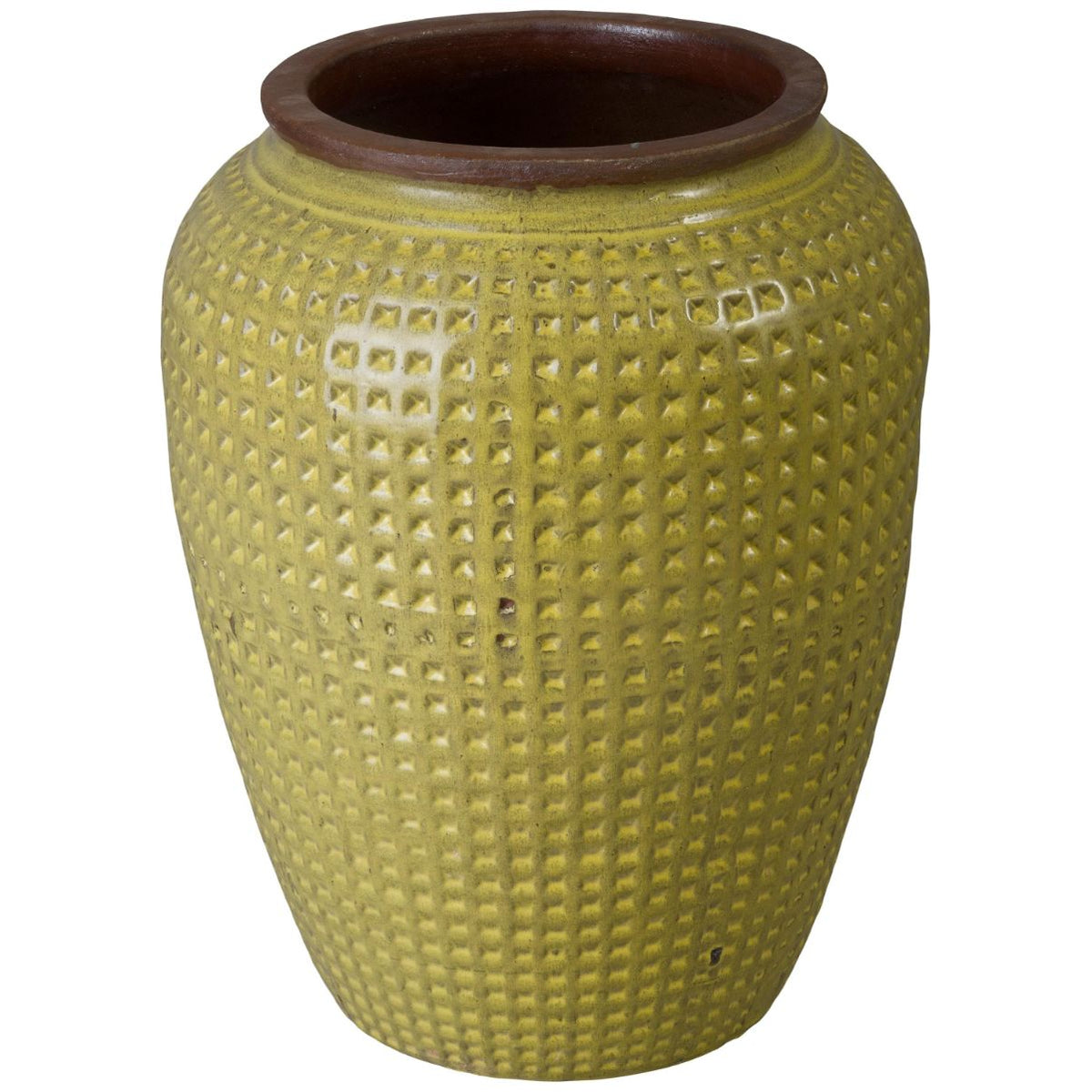 Emissary Waffle Yellow Ceramic Jar