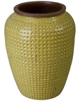 Emissary Waffle Yellow Ceramic Jar