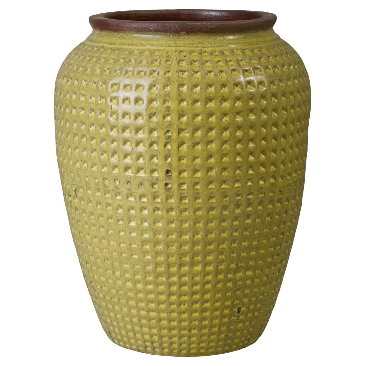 Emissary Waffle Yellow Ceramic Jar
