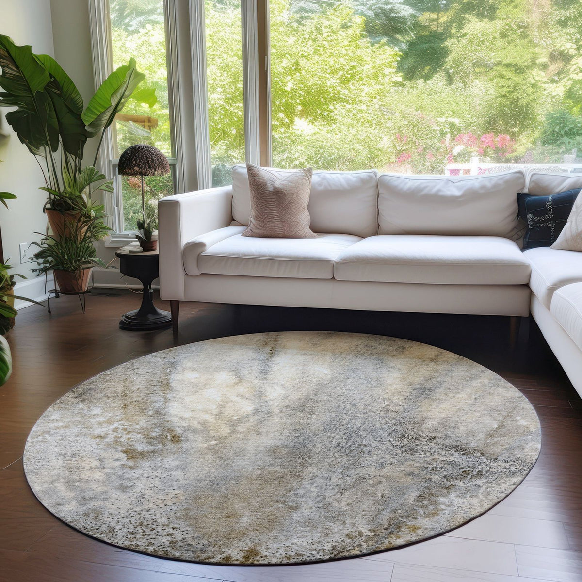 Addison Rugs Watercolors Beige Washable Indoor-Outdoor Rug