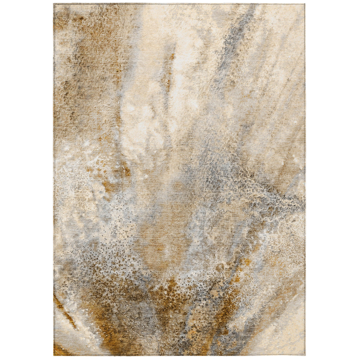 Addison Rugs Watercolors Brown Washable Indoor-Outdoor Rug
