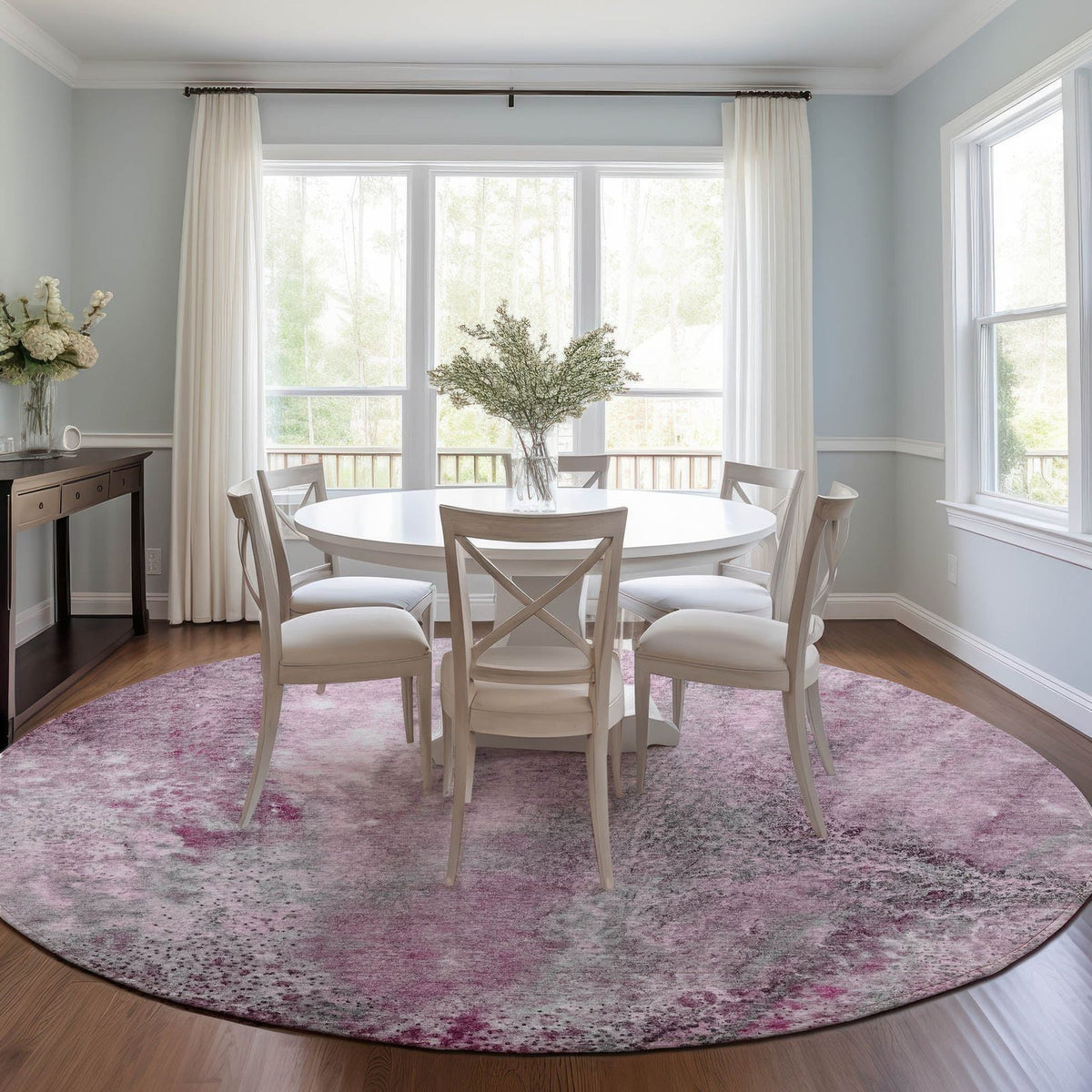 Addison Rugs Watercolors Pink Washable Indoor-Outdoor Rug