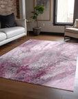 Addison Rugs Watercolors Pink Washable Indoor-Outdoor Rug