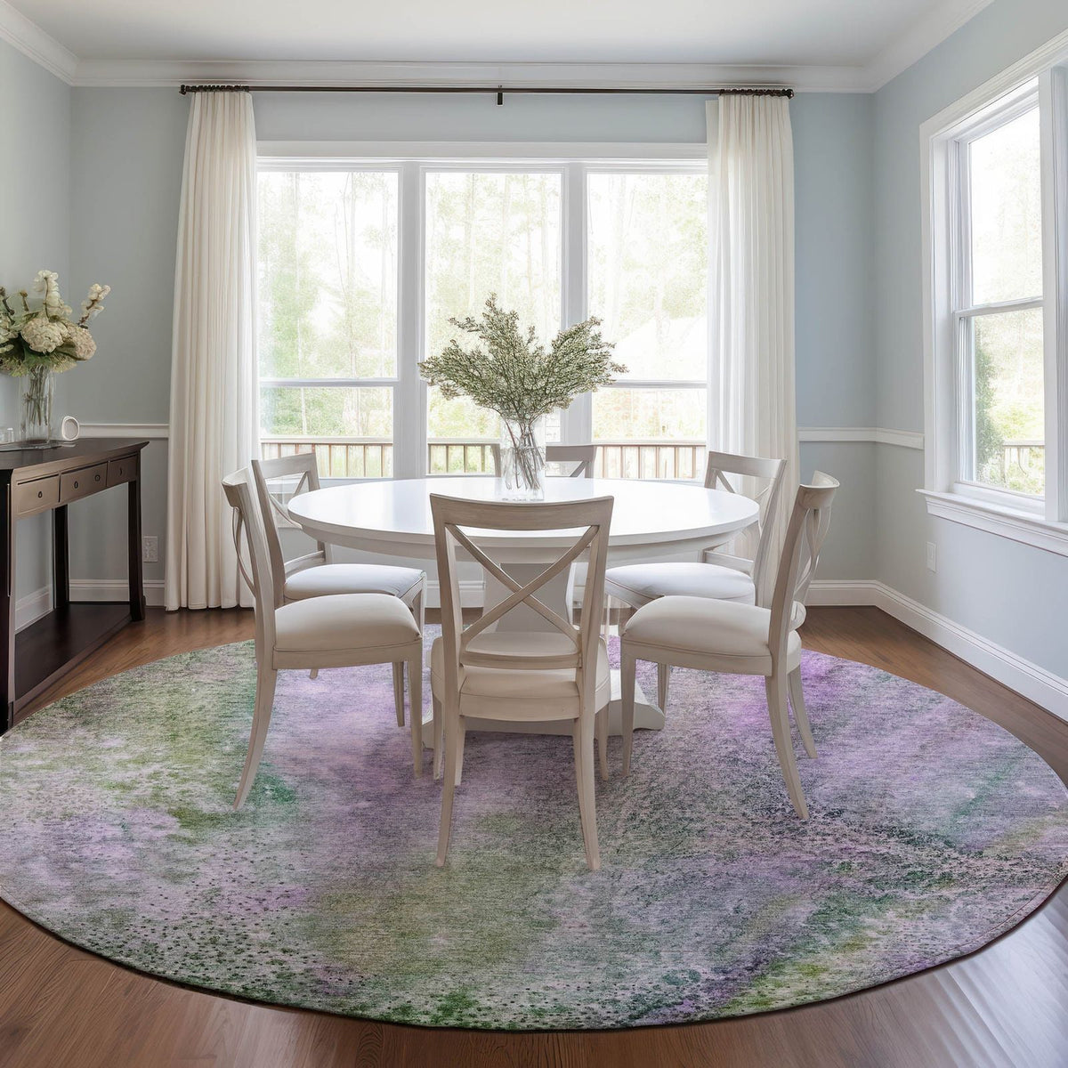 Addison Rugs Watercolors Purple Washable Indoor-Outdoor Rug