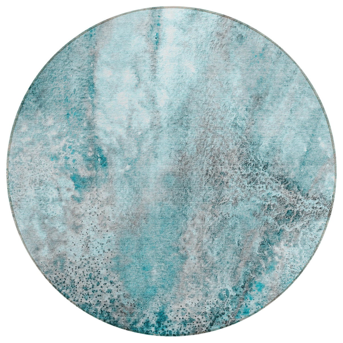 Addison Rugs Watercolors Teal Washable Indoor-Outdoor Rug