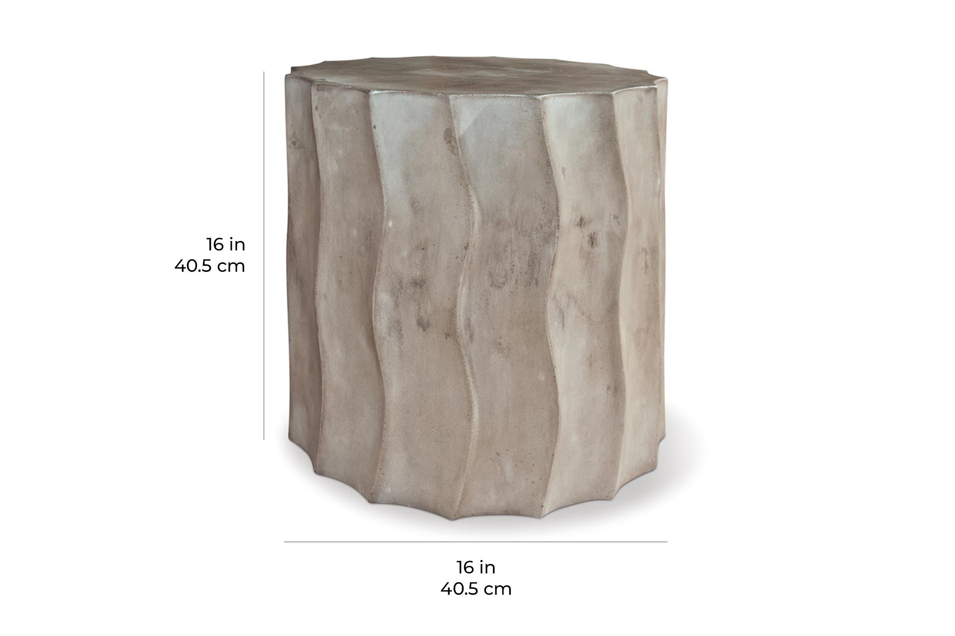 Wave Accent Table (Short) - Ebony White Outdoor End Table