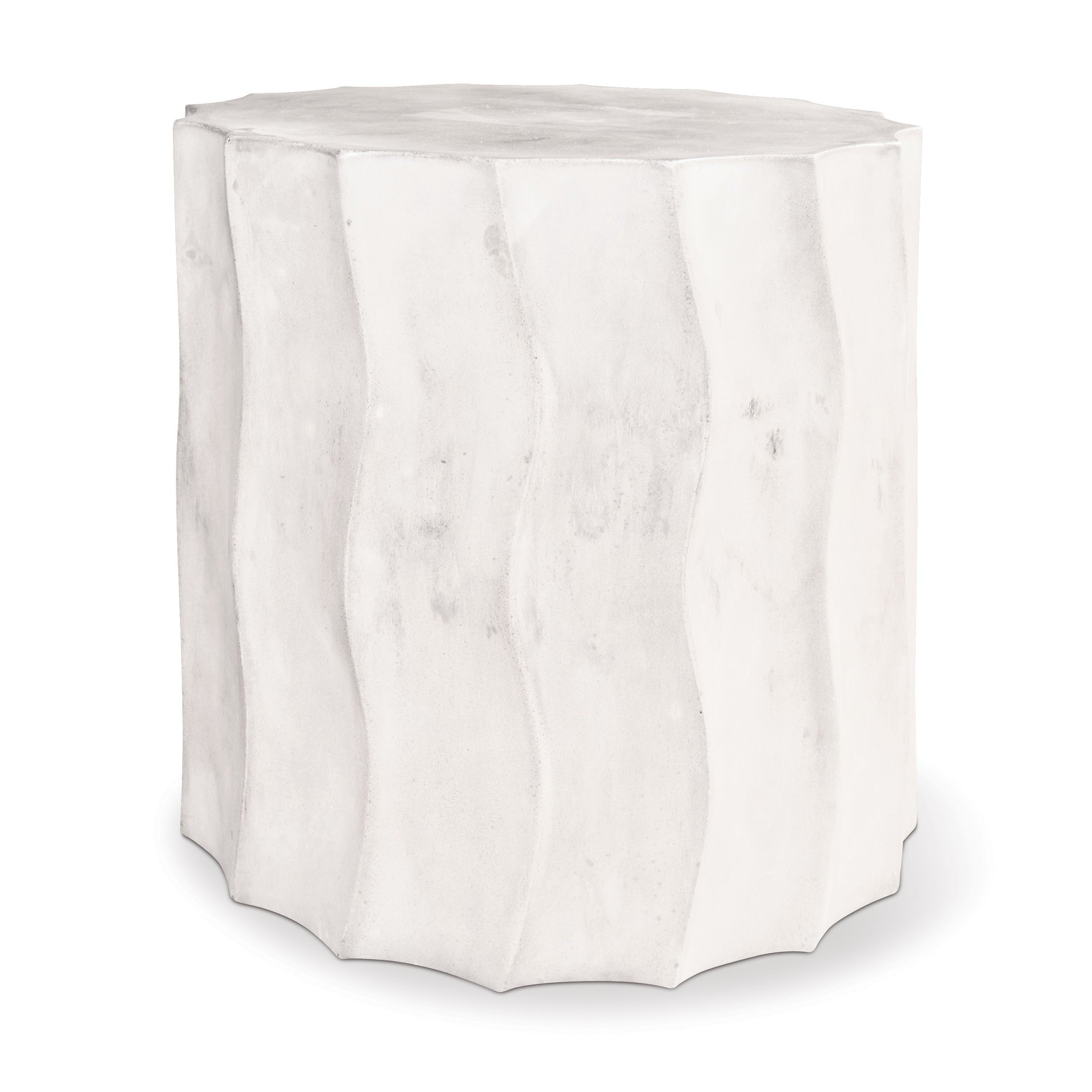 Wave Accent Table (Short) - White Outdoor End Table