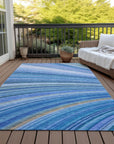 Addison Rugs Waves Blue Washable Indoor-Outdoor Rug