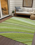 Addison Rugs Waves Green Washable Indoor-Outdoor Rug
