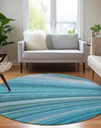 Addison Rugs Waves Teal Washable Indoor-Outdoor Rug