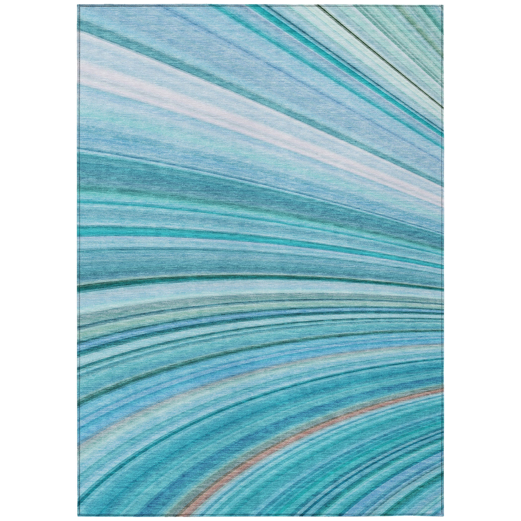 Addison Rugs Waves Teal Washable Indoor-Outdoor Rug