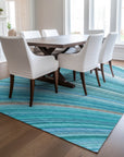 Addison Rugs Waves Teal Washable Indoor-Outdoor Rug
