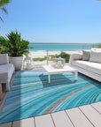 Addison Rugs Waves Teal Washable Indoor-Outdoor Rug