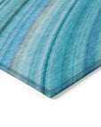 Addison Rugs Waves Teal Washable Indoor-Outdoor Rug
