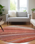 Addison Rugs Waves Terracotta Indoor-Outdoor with Matching Throw