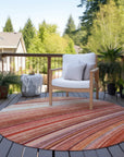 Addison Rugs Waves Terracotta Indoor-Outdoor with Matching Throw