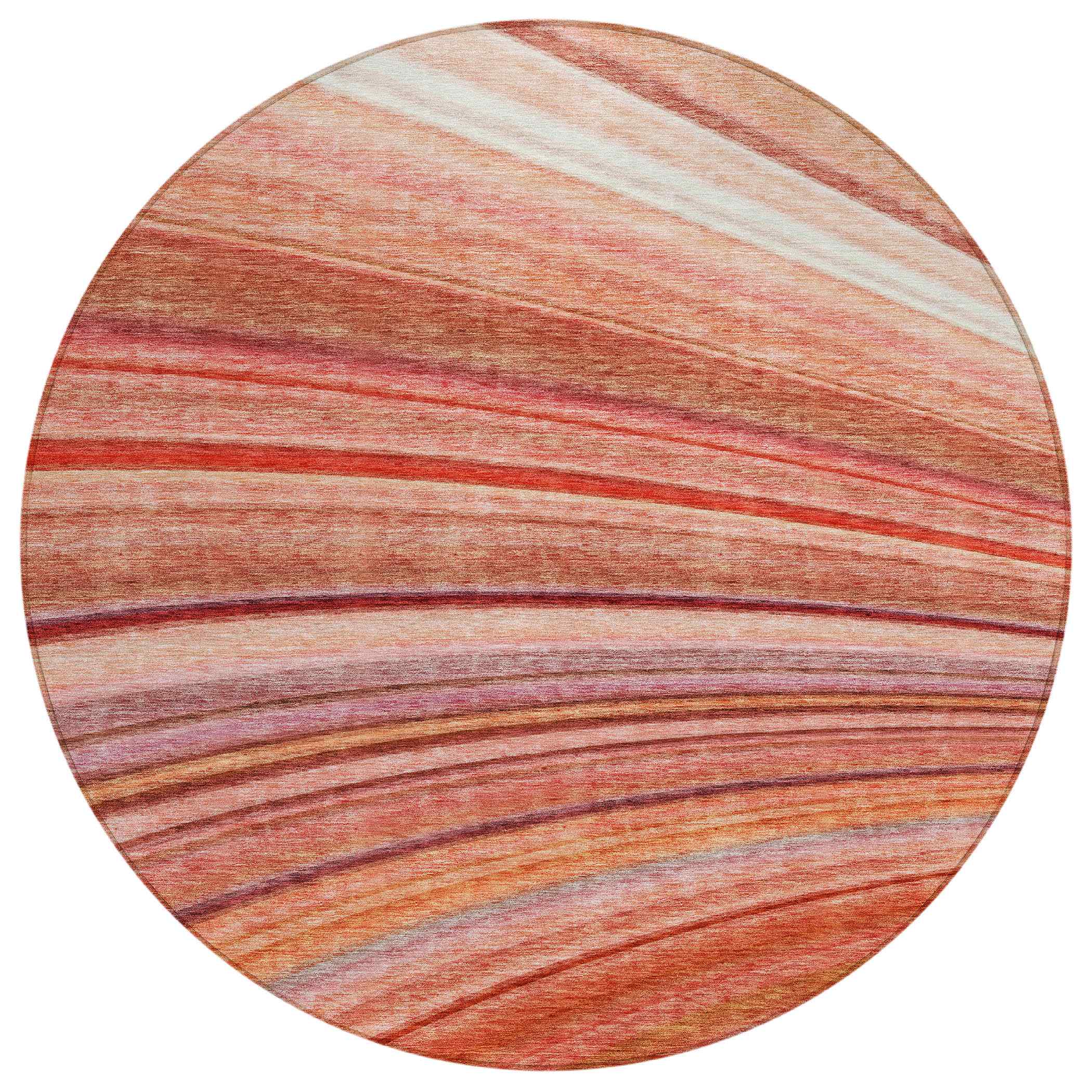Addison Rugs Waves Terracotta Indoor-Outdoor with Matching Throw