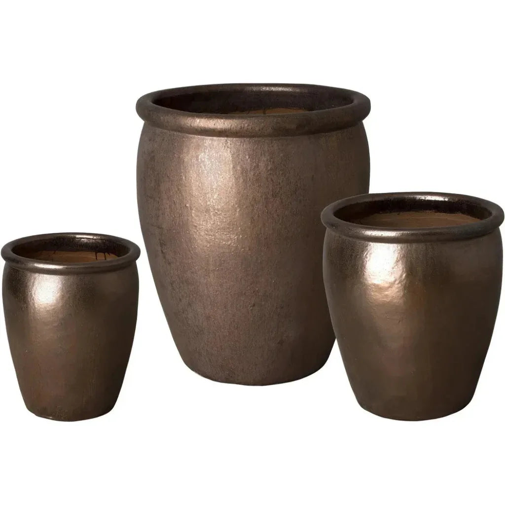 Emissary Weather Resistant Round Ceramic Pot
