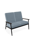 Welles Cushion Two-Seat Loveseat With Rustic Polymer Arm