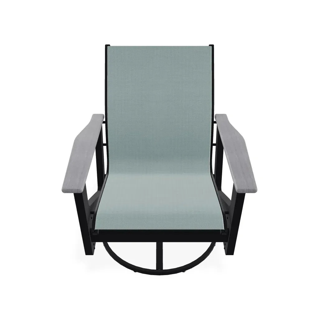 Wexler Sling Chat Height Swivel Rocker with Rustic Polymer Arms