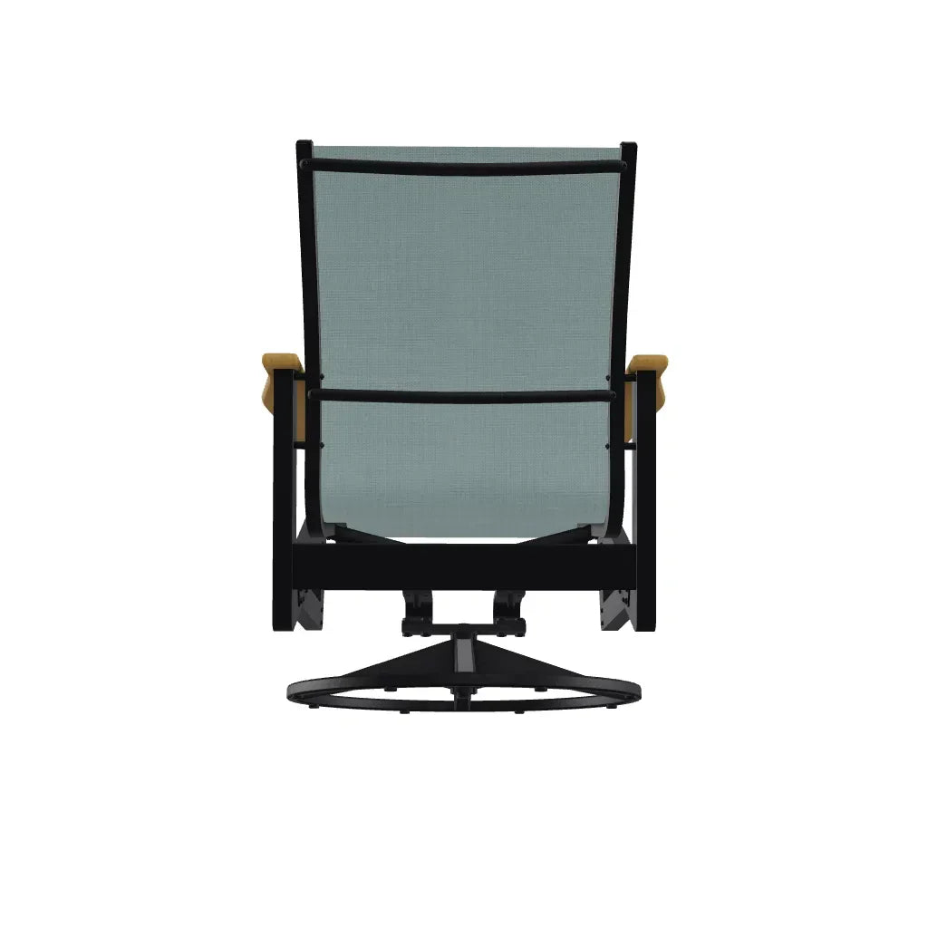 Wexler Sling Chat Height Swivel Rocker with Rustic Polymer Arms