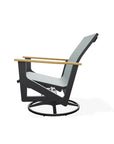 Wexler Sling Chat Height Swivel Rocker with Rustic Polymer Arms