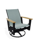 Wexler Sling Chat Height Swivel Rocker with Rustic Polymer Arms