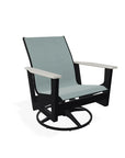 Wexler Sling Chat Height Swivel Rocker with Rustic Polymer Arms