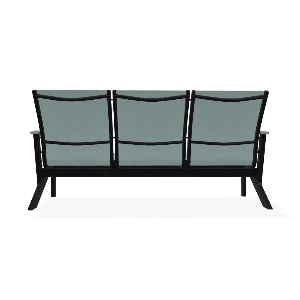 Wexler Sling Chat Three-Seat Sofa with Rustic Polymer Arms