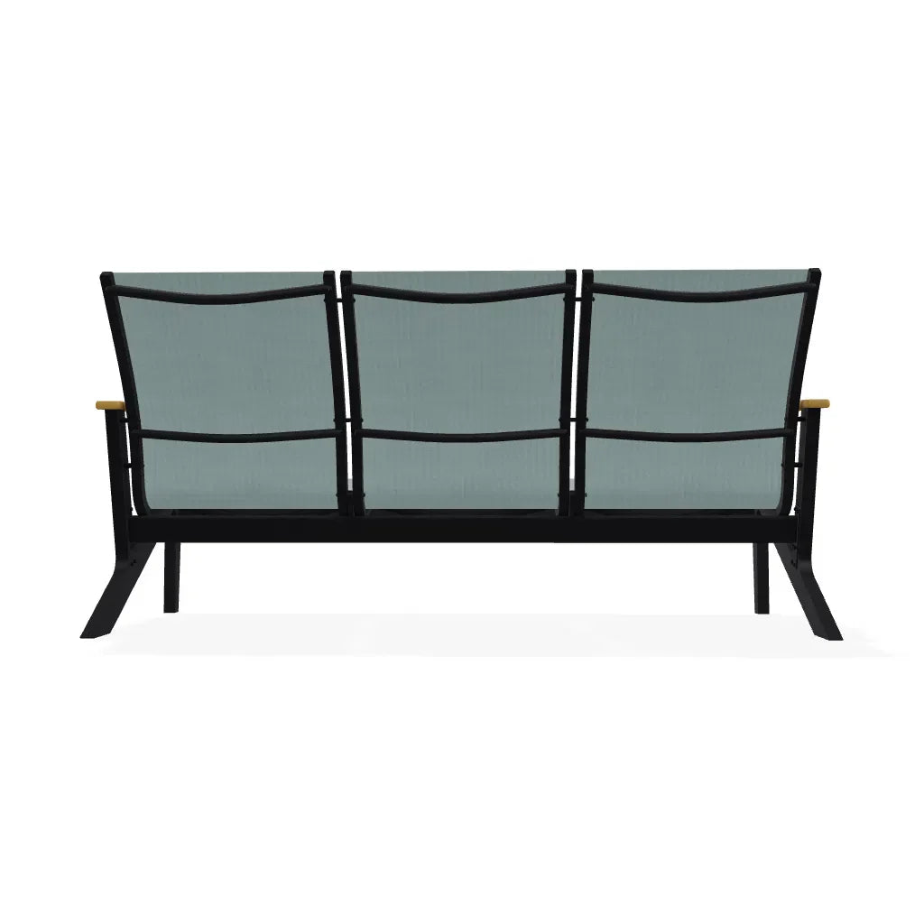 Wexler Sling Chat Three-Seat Sofa with Rustic Polymer Arms