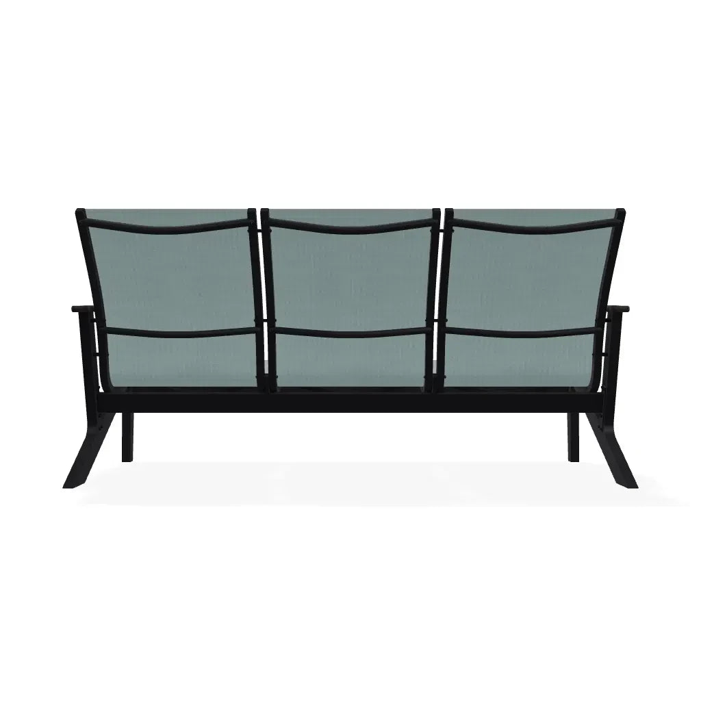 Wexler Sling Chat Three-Seat Sofa with Rustic Polymer Arms