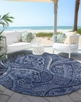 Addison Rugs Woven Blocks Blue Washable Indoor-Outdoor Rug