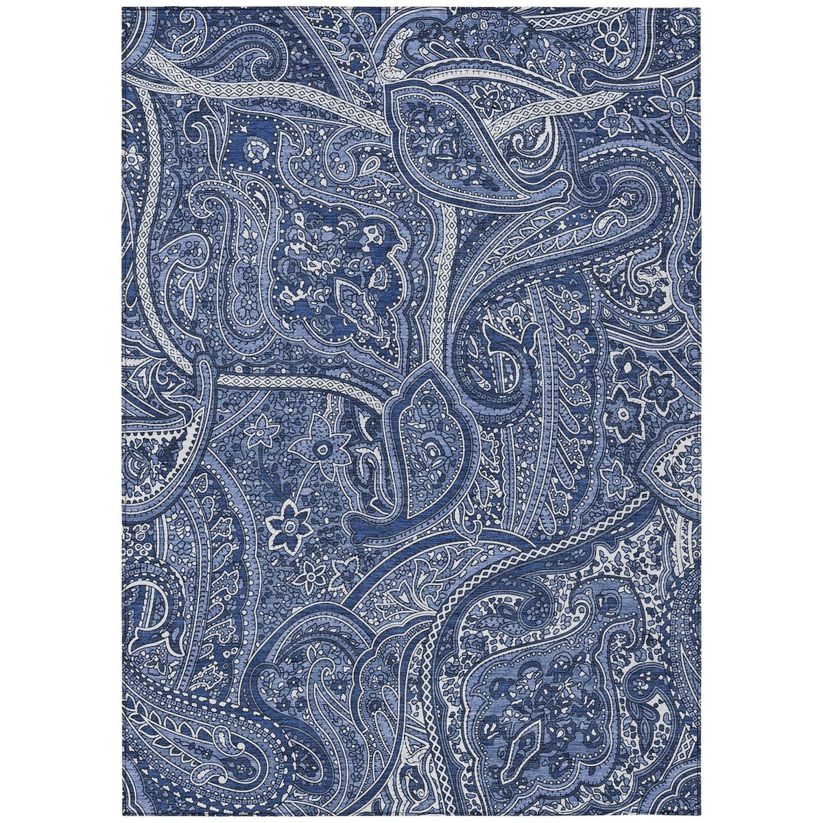 Addison Rugs Woven Blocks Blue Washable Indoor-Outdoor Rug
