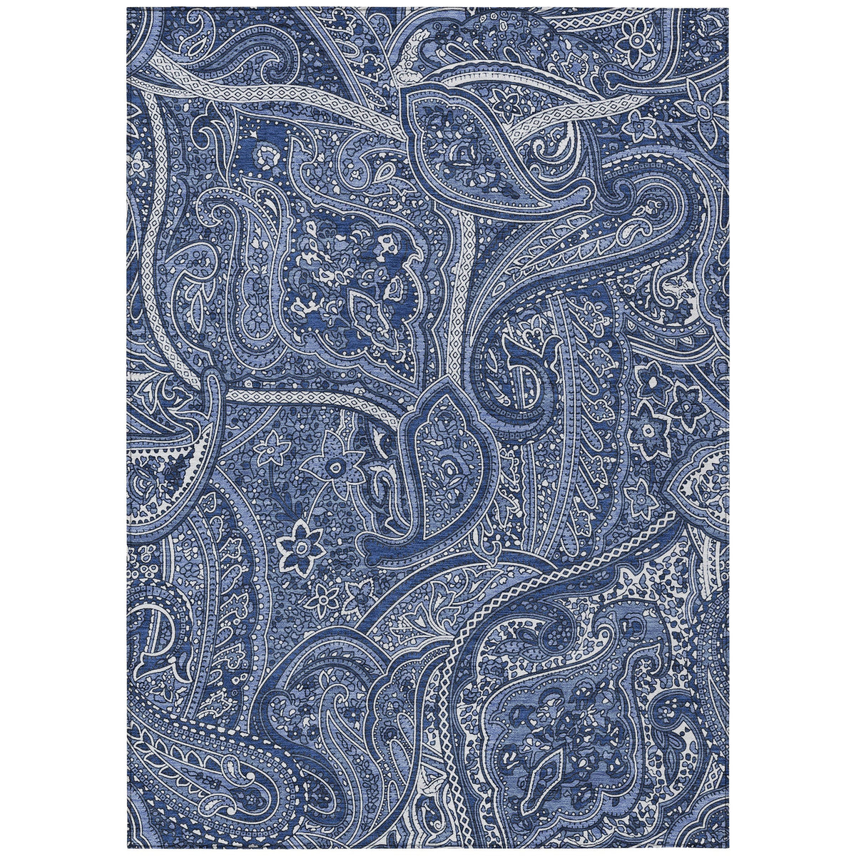 Addison Rugs Woven Blocks Blue Washable Indoor-Outdoor Rug