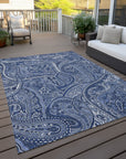 Addison Rugs Woven Blocks Blue Washable Indoor-Outdoor Rug