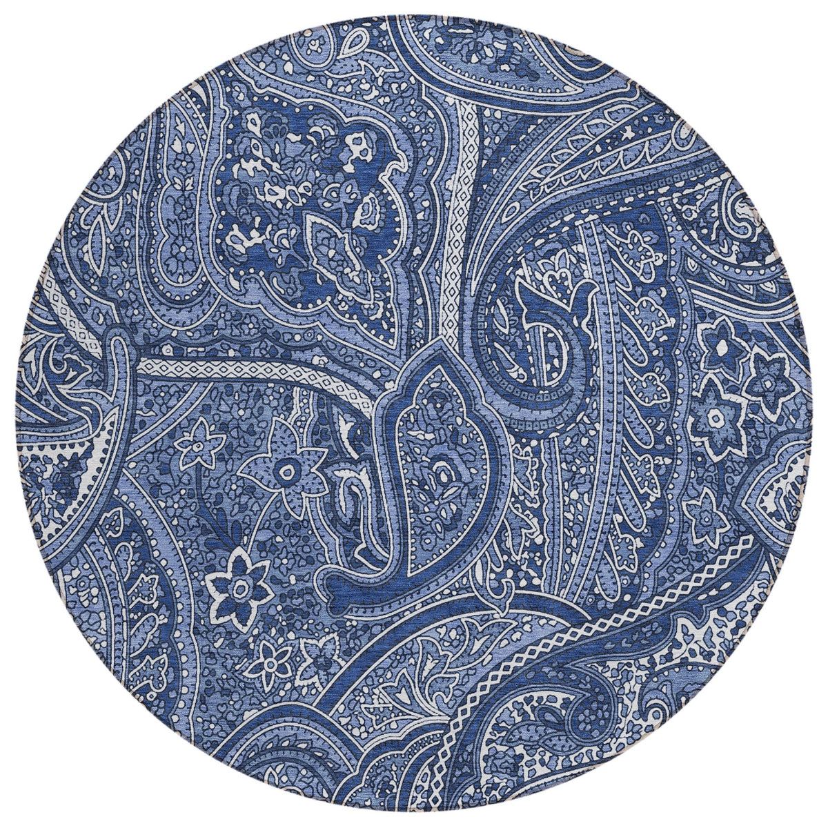 Addison Rugs Woven Blocks Blue Washable Indoor-Outdoor Rug