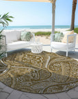 Addison Rugs Woven Blocks Brown Washable Indoor-Outdoor Rug