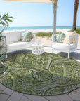 Addison Rugs Woven Blocks Green Washable Indoor-Outdoor Rug