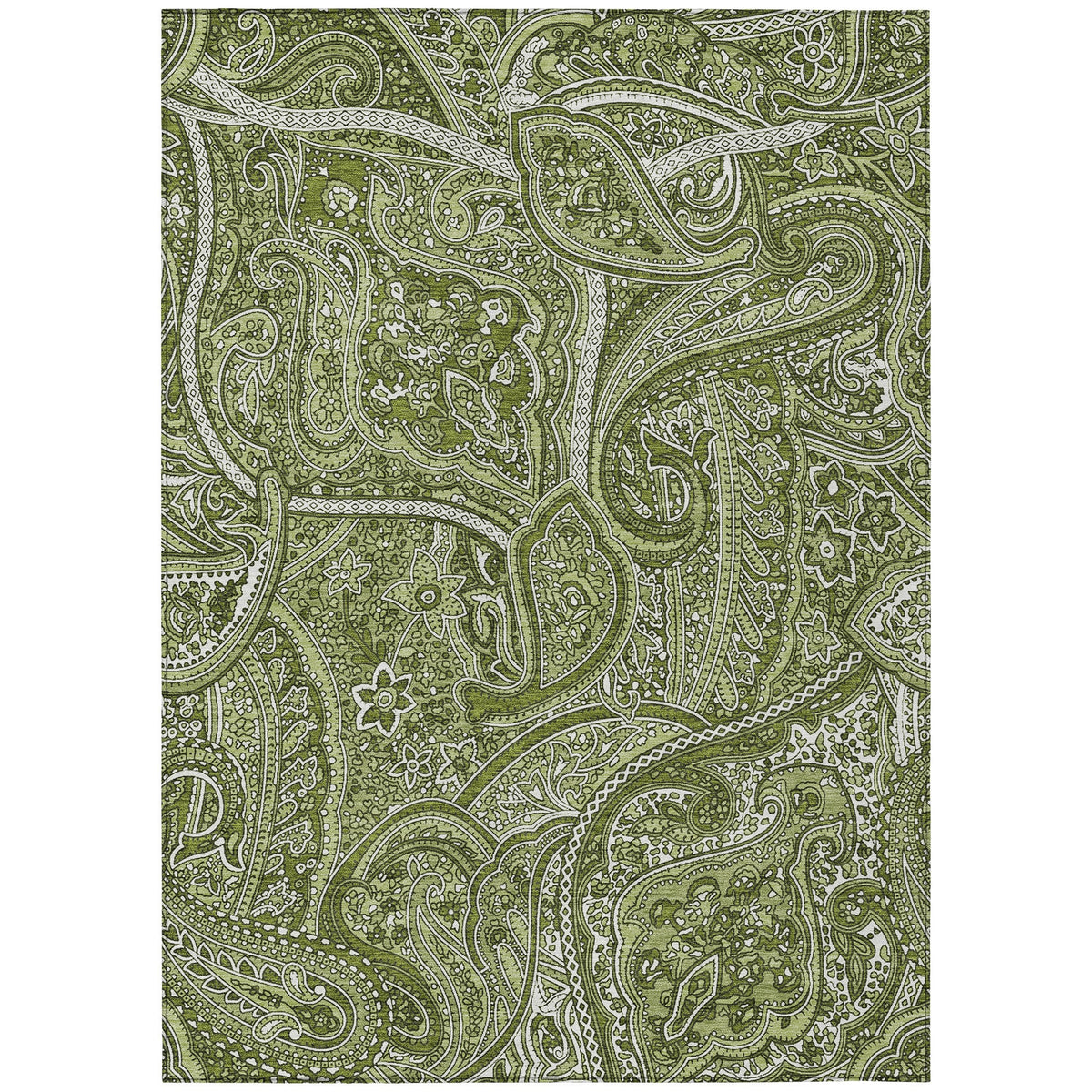 Addison Rugs Woven Blocks Green Washable Indoor-Outdoor Rug