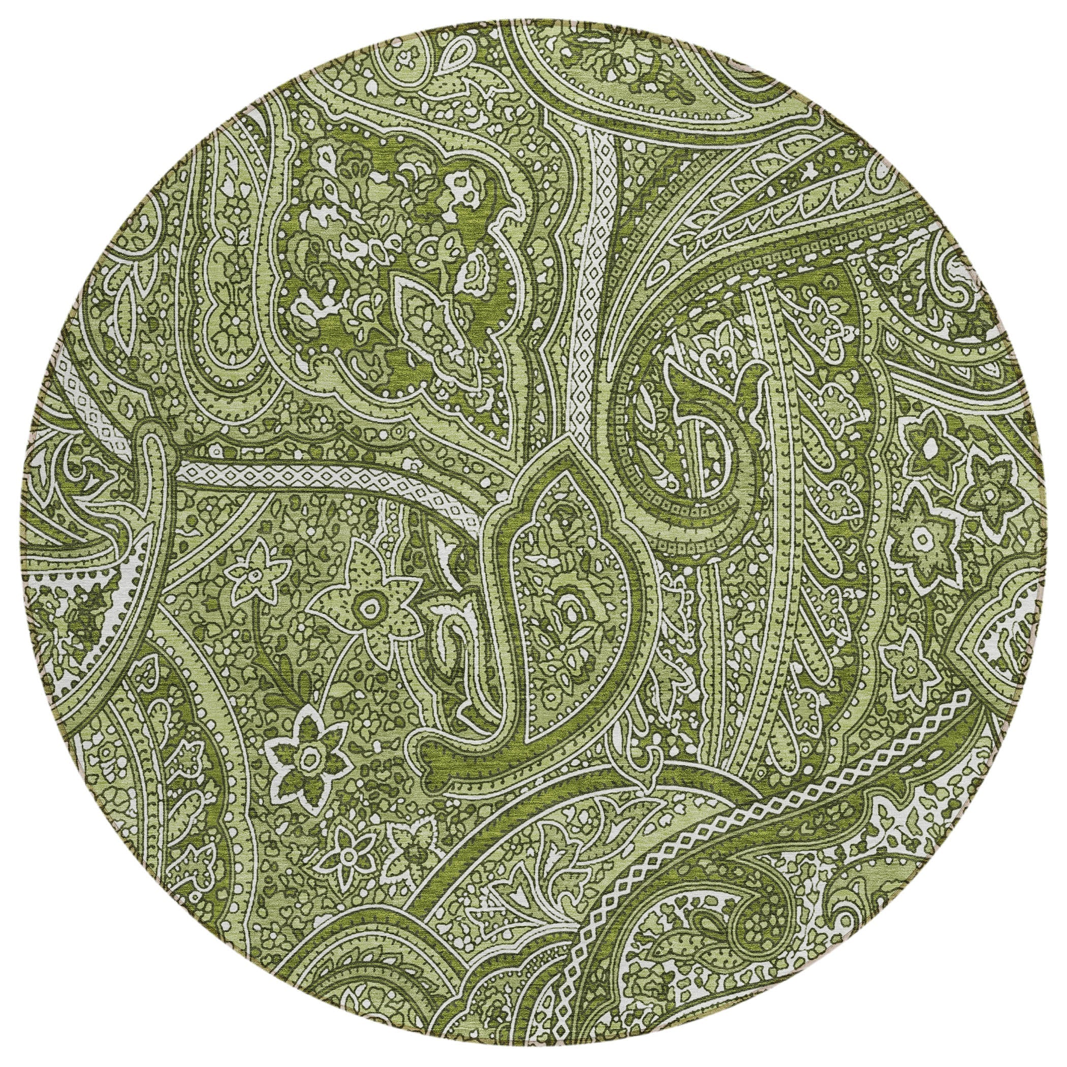 Addison Rugs Woven Blocks Green Washable Indoor-Outdoor Rug