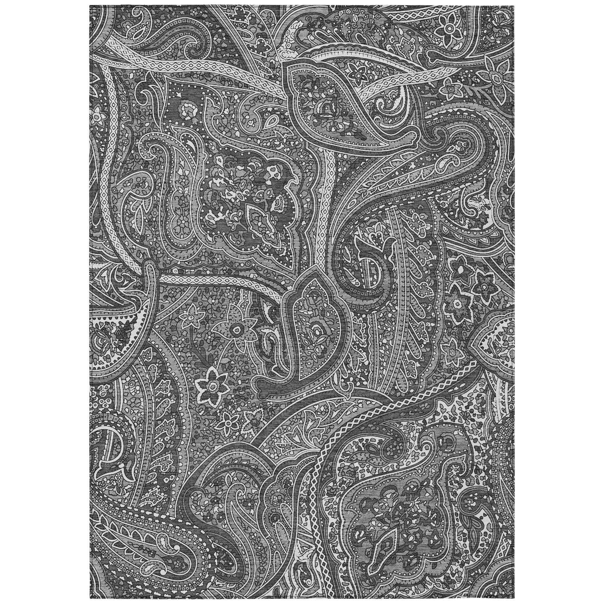 Addison Rugs Woven Blocks Grey Washable Indoor-Outdoor Rug