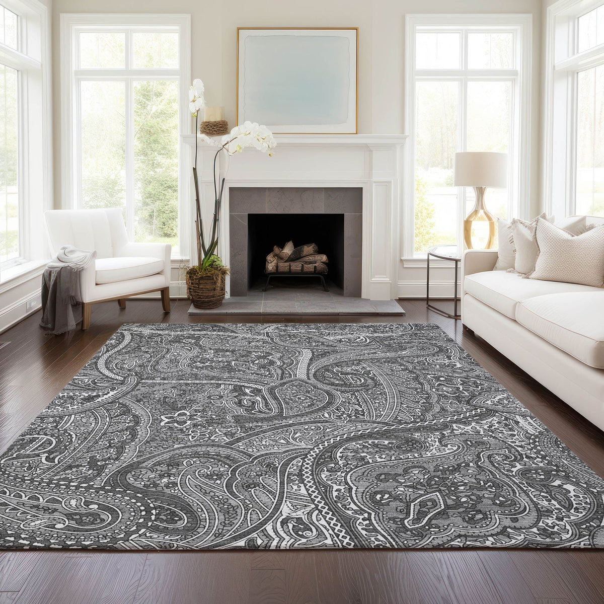 Addison Rugs Woven Blocks Grey Washable Indoor-Outdoor Rug