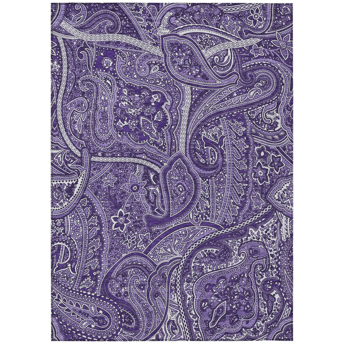 Addison Rugs Woven Blocks Purple Washable Indoor-Outdoor Rug
